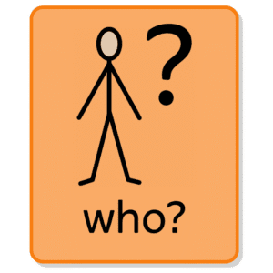 Teaching WHO in Colourful Semantics symbol used to identify the subject of a sentence