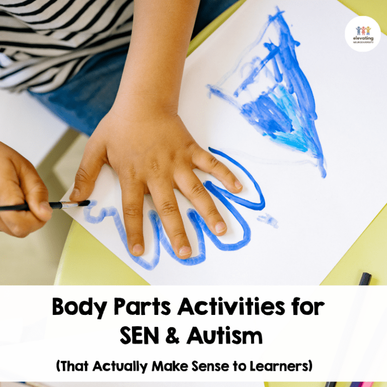 body parts activities for SEN and autism using hand tracing activity in EYFS classroom