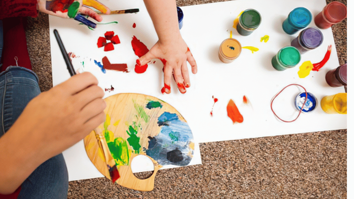 Child engaged in creative play during an everyday learning experience